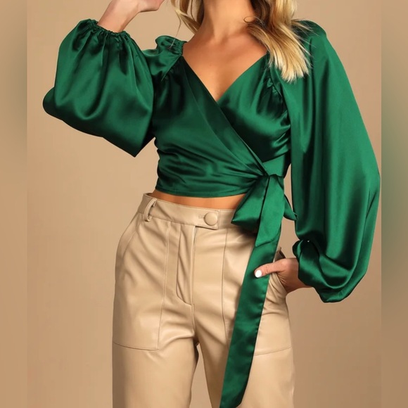 Lulus Wrap Crop Top - Picture 1 of 7